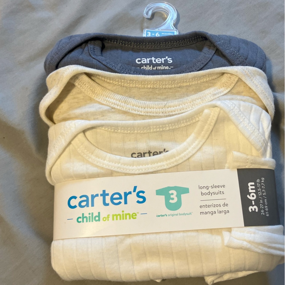 3 pack carters long sleeve onesies